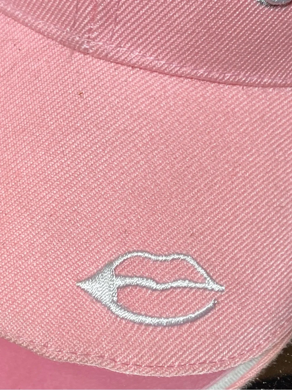 Pink 'Naughty' Embroidered Baseball Cap